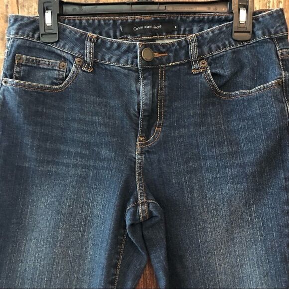 Calvin Klein Sz 8 Blue Denim Darkwash Classic Bootcut Western Music Jeans - Picture 6 of 6
